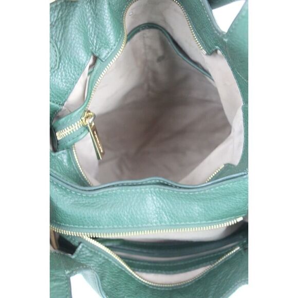 Michael Kors GREEN GENUINE LEATHER THREE COMPARTMENTS SHOULDER BAG TOTE HANDBAG - Picture 9 of 15